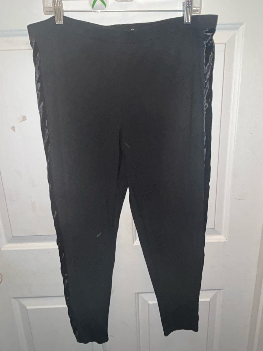 Zac & Rachel Black Jogger Pants with Side Braid Detail